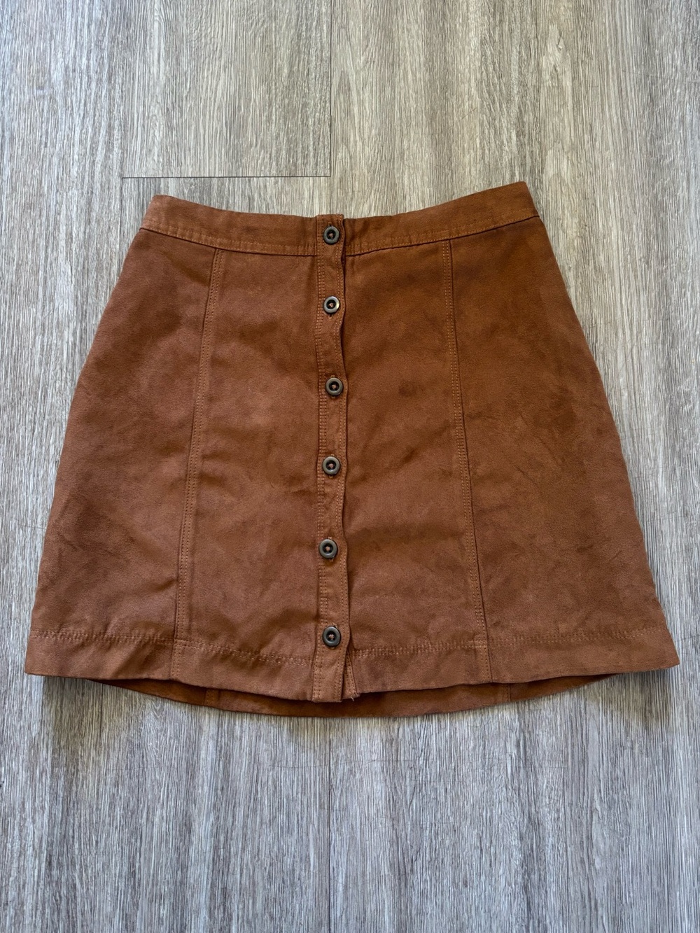 Hollister Brown Button-Front Mini Skirt